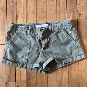 A&F Army green shorts